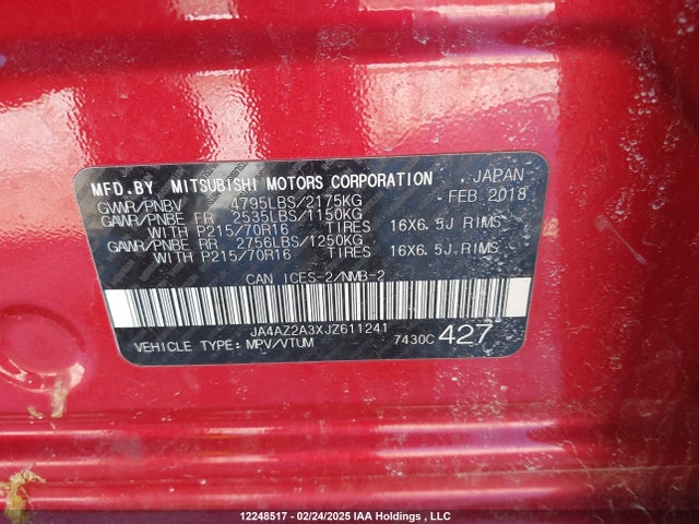 JA4AZ2A3XJZ611241 Mitsubishi mivec