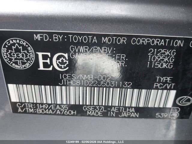 Lexus Is 300 300 2018 JTHC81D22J5031132 Image 9