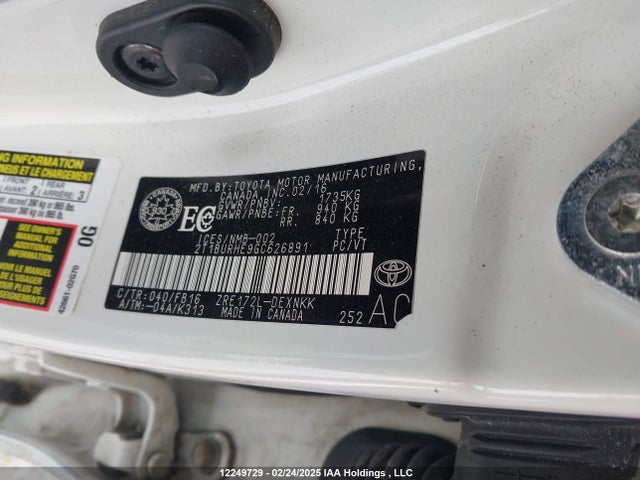 2T1BURHE9GC626891 Toyota Corolla