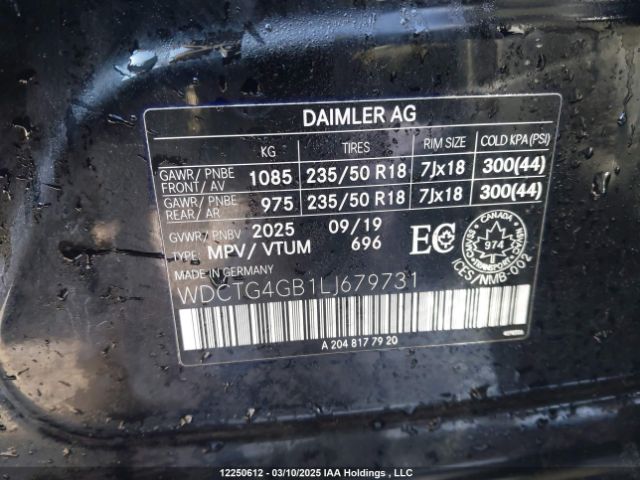 WDCTG4GB1LJ679731 Mercedes-Benz Gla 250 4matic