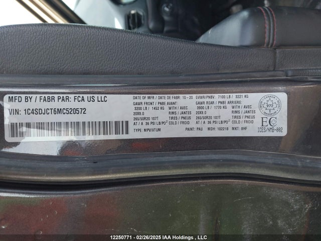 1C4SDJCT6MC520572 Dodge 2021
