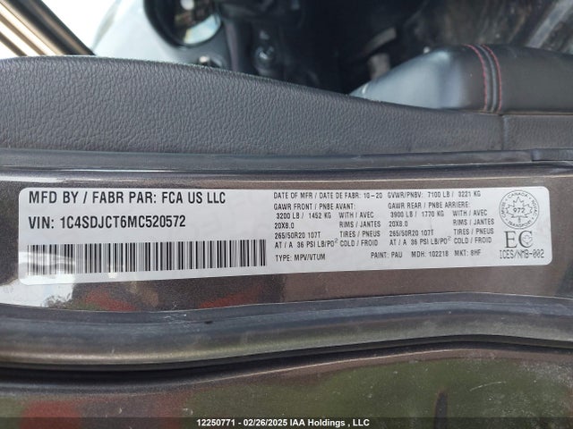 1C4SDJCT6MC520572 Dodge 2021