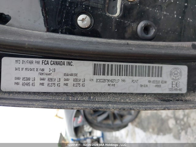 Aukcja sprzedaży 2019 Dodge Challenger, vin: 2C3CDZBT9KH627117, numer aukcji: 12251411