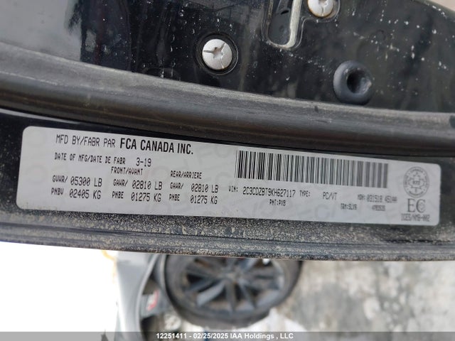 Aukcja sprzedaży 2019 Dodge Challenger, vin: 2C3CDZBT9KH627117, numer aukcji: 12251411