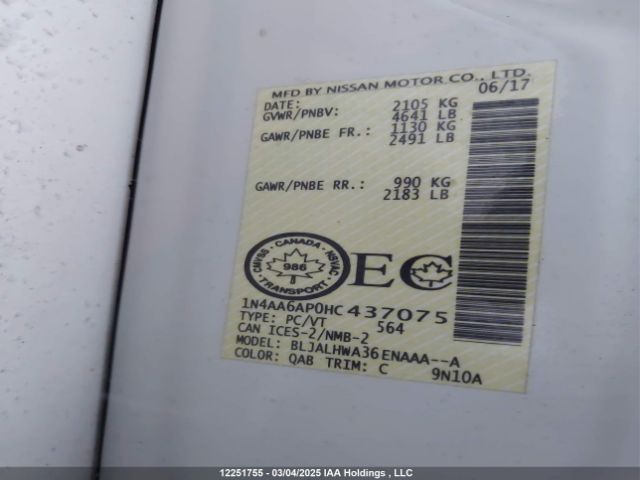 1N4AA6AP0HC437075 Nissan Maxima