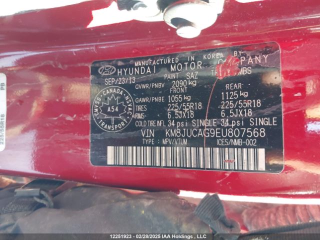 KM8JUCAG9EU807568 Hyundai Tucson Limited