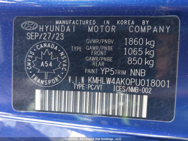 KMHLW4AK0PU018001 Hyundai t-gdi theta ii