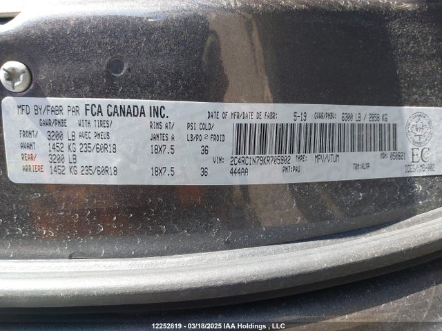 2C4RC1N79KR705902 Chrysler Pacifica