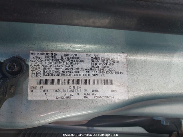 Продаж на аукціоні авто 2012 Ford Focus Sel, vin: 1FAHP3H2XCL165584, номер лоту: 12254363