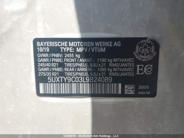 5UXTY9C03L9B24089 BMW X3