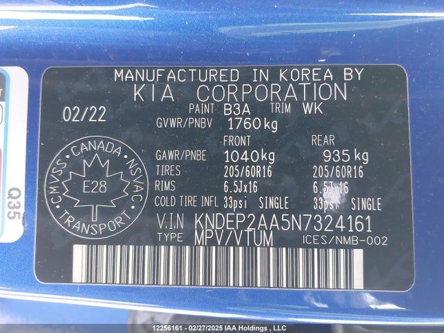 KNDEP2AA5N7324161 KIA nu