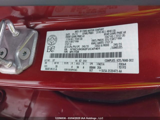 1FMCU9G92FUC47401 Ford ESCAPE SE