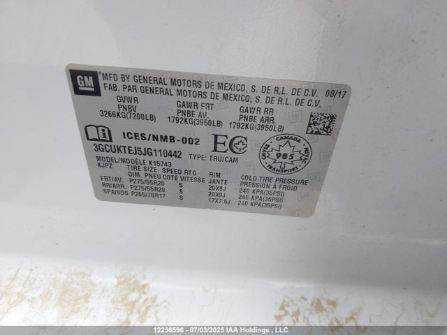 Aukcja sprzedaży 2018 Chevrolet Silverado K1500 High Country, vin: 3GCUKTEJ5JG110442, numer aukcji: 12256596