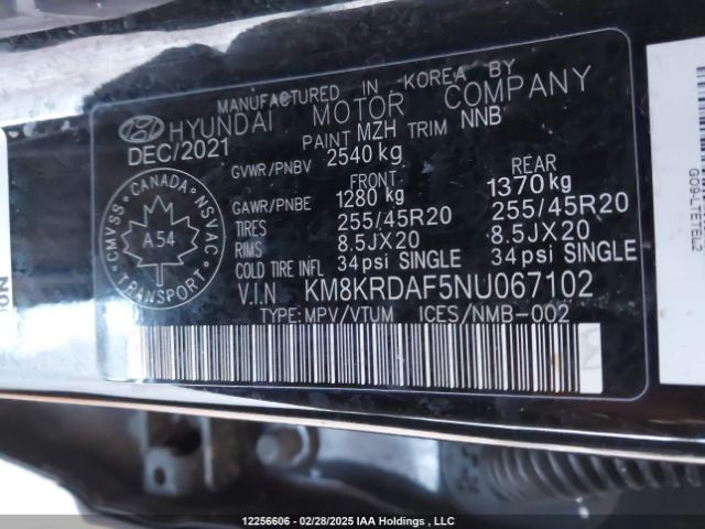 KM8KRDAF5NU067102 Hyundai 2022