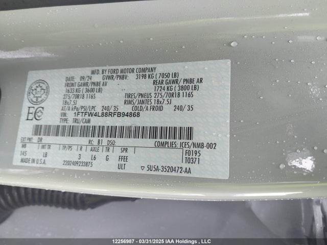 1FTFW4L88RFB94868 Ford gtdi