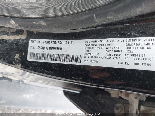 RAM 2022 2022 1C6SRFVT4NN208016 Image 9