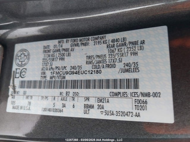 1FMCU9G94EUC12180 Ford Escape
