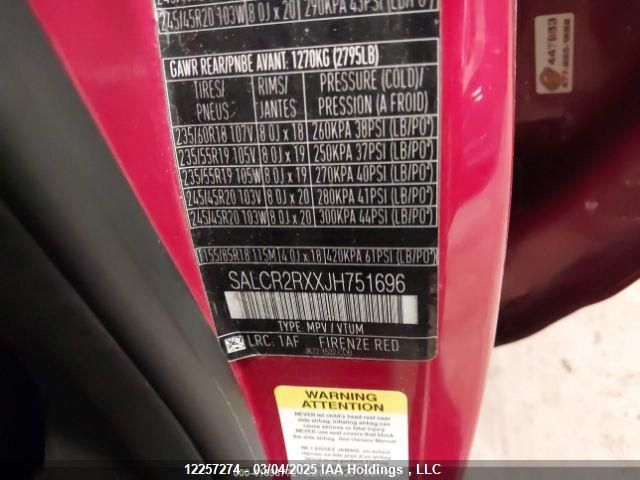 SALCR2RXXJH751696 Land Rover aj20p