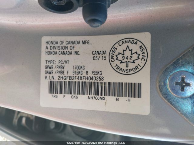 2HGFB2F4XFH040358 Honda r18z1