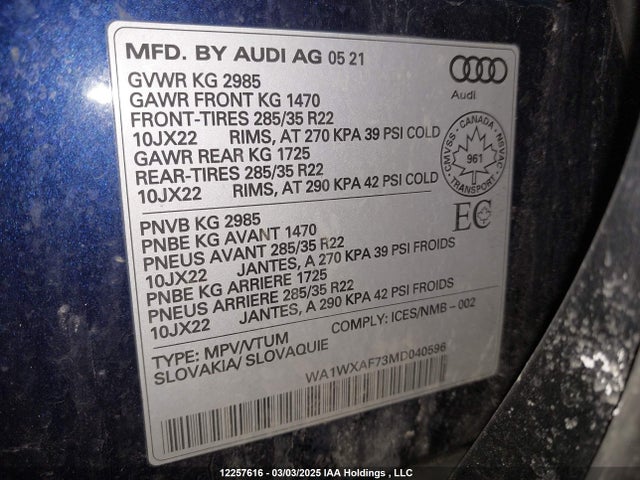 WA1WXAF73MD040596 Audi Q7 55 Technik