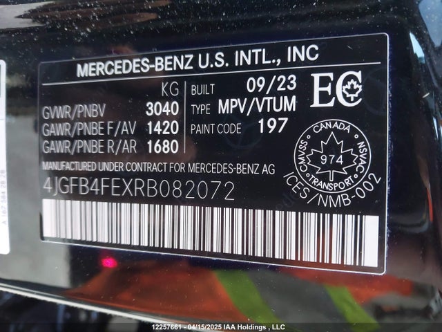 4JGFB4FEXRB082072 Mercedes-Benz m264
