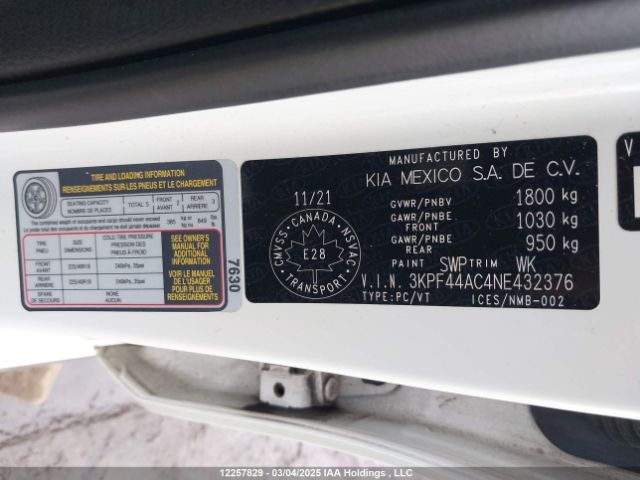 3KPF44AC4NE432376 KIA FORTE GT