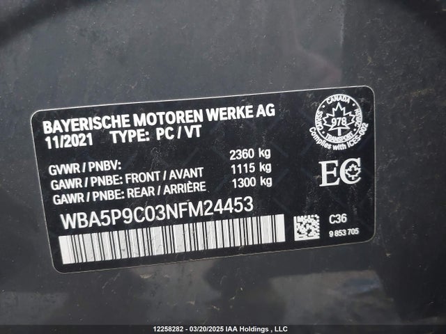 BMW 330e 2022 WBA5P9C03NFM24453 Image 9