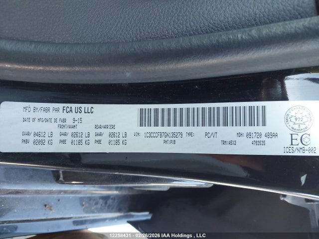 Chrysler 200 2016 1C3CCCFB7GN135279 Image 9