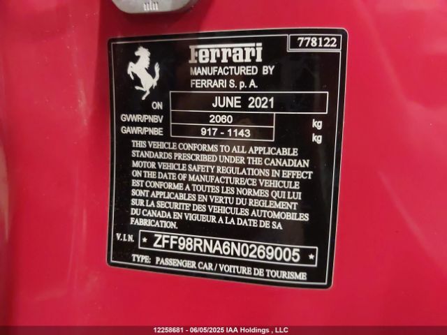 ZFF98RNA6N0269005 Ferrari Roma