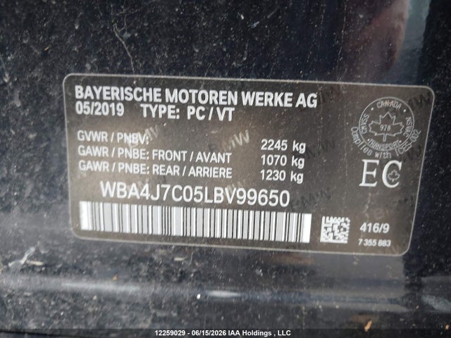 BMW 4 Series 2020 WBA4J7C05LBV99650 Image 9