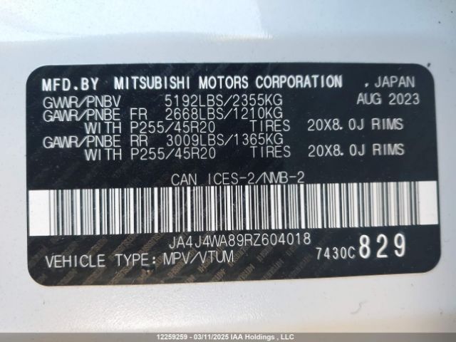 JA4J4WA89RZ604018 Mitsubishi Outlander