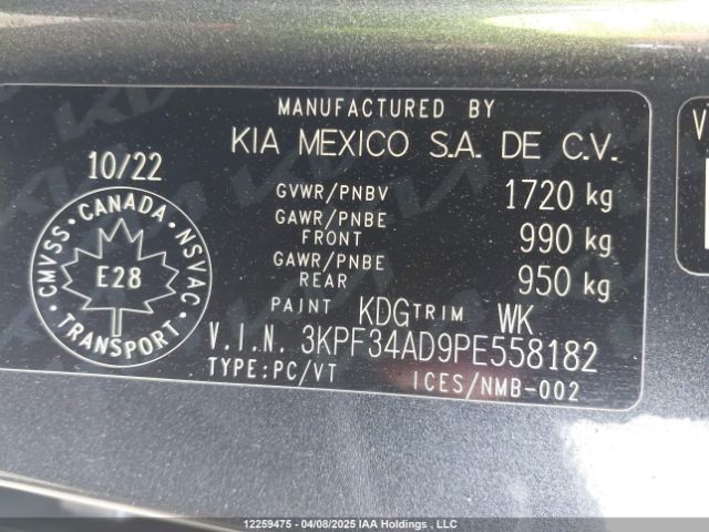 3KPF34AD9PE558182 KIA Forte Ex/ex Premium/ex+/gt-line