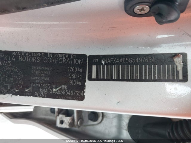 KNAFX4A65G5497654 KIA mpi nu