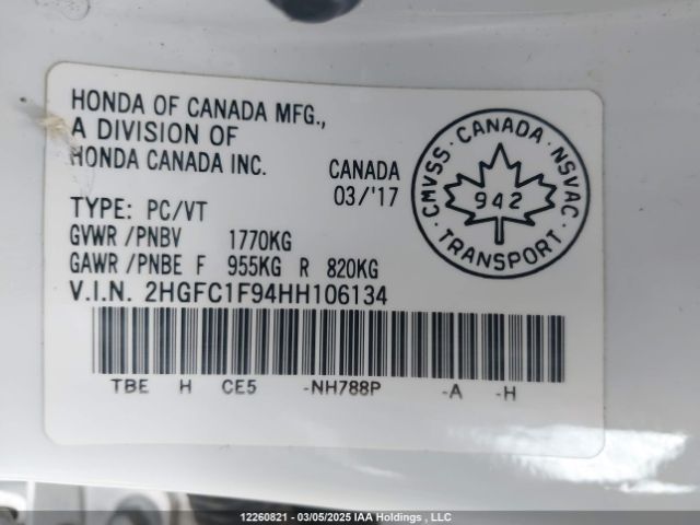 2HGFC1F94HH106134 Honda l15b7