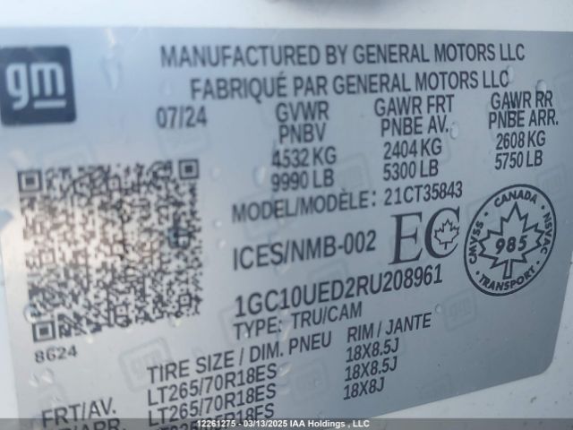 1GC10UED2RU208961 Chevrolet Silverado Ev Work Truck