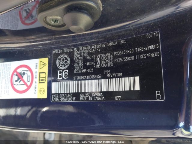 2T2BZMCA1HC058657 Lexus RX