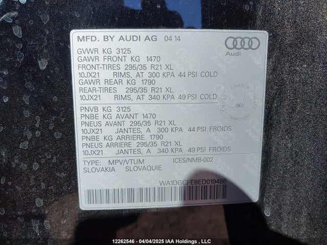 WA1DGCFE8ED019486 Audi 3.0t
