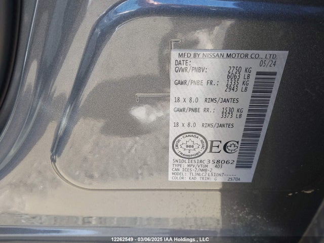 5N1DL1ES1RC358062 Infiniti QX60