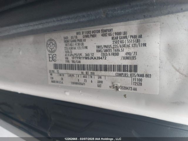 1FTYR1YM9JKA39472 Ford Transit T-250