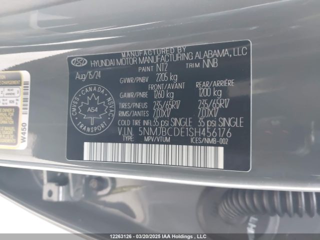 5NMJBCDE1SH456176 Hyundai TUCSON SEL