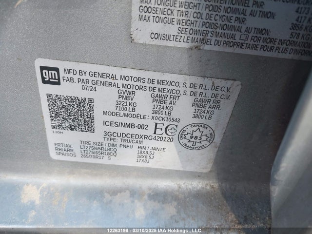 3GCUDCEDXRG420120 Chevrolet l84