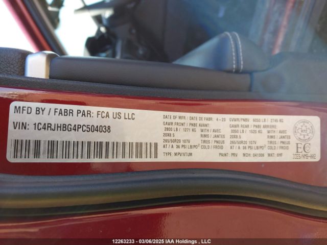 1C4RJHBG4PC504038 Jeep 2023