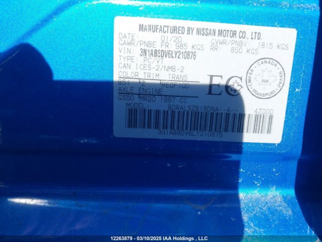 3N1AB8DV6LY210876 Nissan Sentra