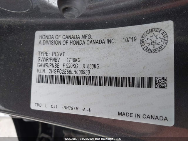 2HGFC2E56LH000930 Honda k20c2