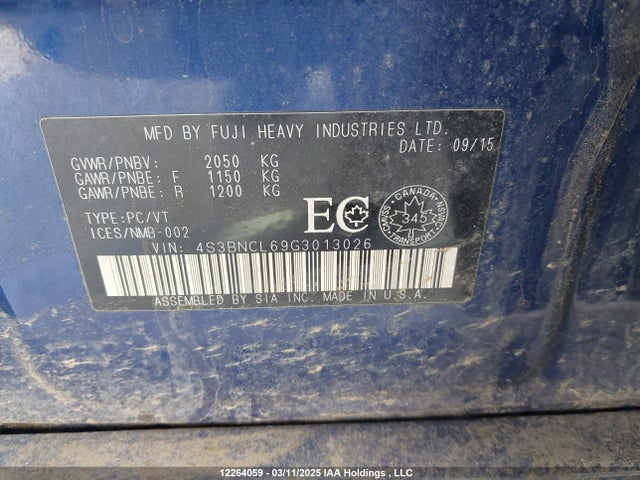 4S3BNCL69G3013026 Subaru Legacy 2.5i Limited Package