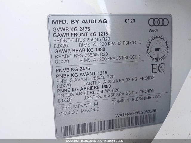 WA1FNAFY8L2060626 Audi Q5 45 Technik