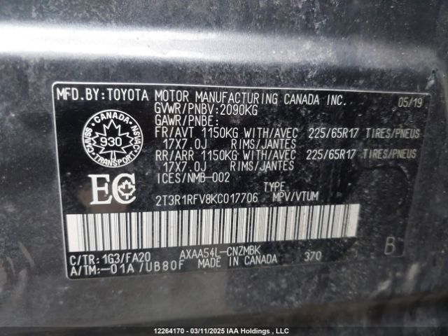 2T3R1RFV8KC017706 Toyota a25a-fks