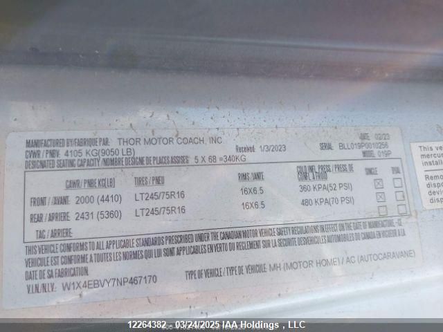 W1X4EBVY7NP467170 Mercedes-Benz om642