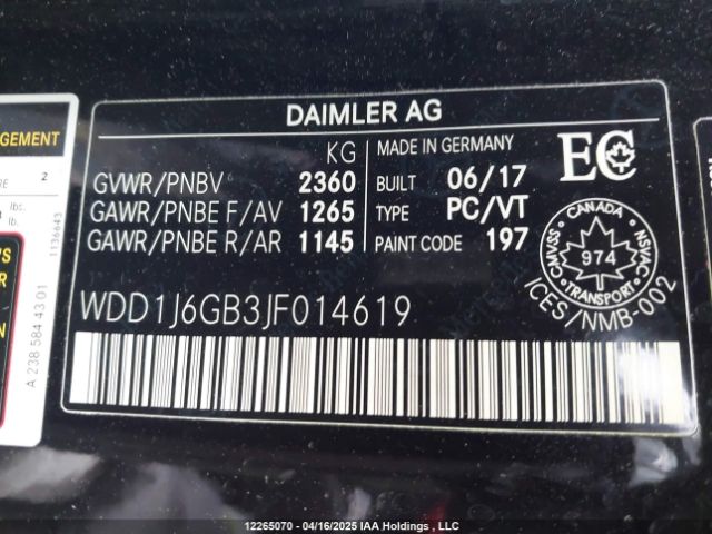 WDD1J6GB3JF014619 Mercedes-Benz E 400 4matic