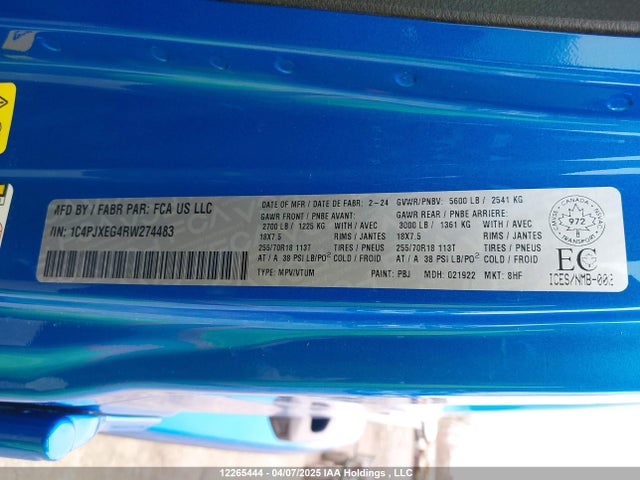 1C4PJXEG4RW274483 Jeep Wrangler